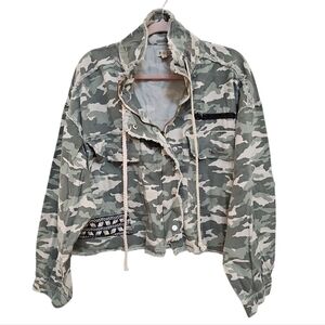 NWOT POL Camouflage Utility Jacket with Embroidered Detail